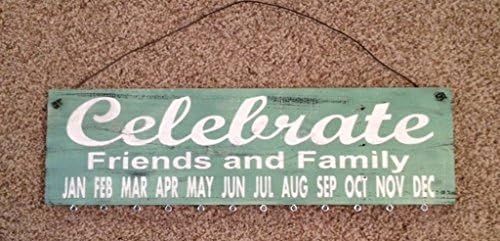 Birthday Board - Celebrate Friends and Family - Sage Green Sign with White Letters
