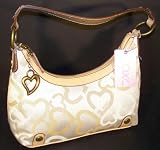 XOXO - XOXO HANDBAGS, XOXO AFFECTION LOVE HEARTS HOBO TOP ZIP BAG (Chino White / Sand Brown)