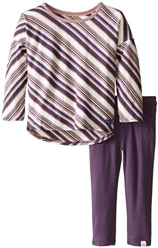 Burt's Bees Little Girls' Organic Toddler Stripe Drop Shoulder Tee and Jegging