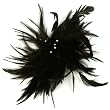Big Large Feather Fascinator Hair Clip Pin Brooch for Clothing Hats Scarf Black