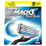 Gillette Mach 3 Turbo Refill Razor Blade Cartridges 84163 - 5 pack