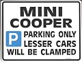 Mini Cooper Parking Sign - Gift for s one classic car model owners - Size Large 205 x 270mm