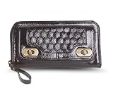 Lido Quilted Wallet, Black Patent
