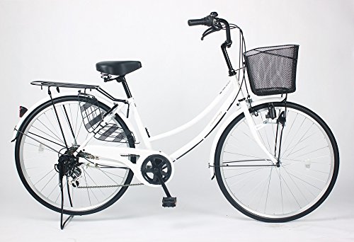 21Technology 26インチ自転車ママチャリ MC266 シマノ製6段ギア付き (ホワイト)