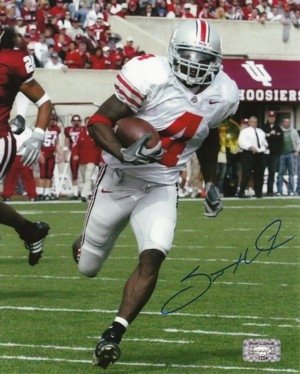 Santonio Holmes Autographed/Hand Signed Ohio State Buckeyes 8x10 Photo- Holmes Hologram