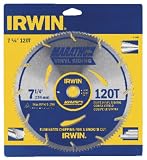 IRWIN 11830 Marathon Vinyl Siding Circular Saw Blade, 7-1/4-inches 120 Tooth, Universal Arbor, Carded