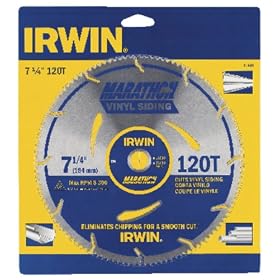 IRWIN 11830 Marathon Vinyl Siding Circular Saw Blade, 7-1 4-inches 120 Tooth, Universal... by Irwin