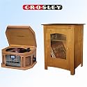 Crosley Songwriter Recordable Turntable and ST75 Cabinet Stand (Oak)