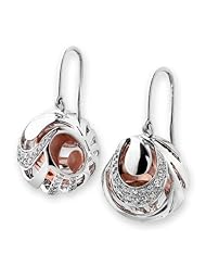 (X1000Diamond) 18K/750 Rose & White Gold 3-dimensional Snail Shell Diamond Dangling Earring (0.43cttw, G-H Color, VS2-SI1 Clarity)