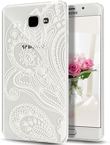 Galaxy A3 Case,ikasus Crystal Clear Art Series Scratch-Resistant Ultra Slim Flexible Frame Silicone Soft TPU Bumper Rubber Protective Case Cover for Samsung Galaxy A3 A310 (2016),Mandala Floral Flower