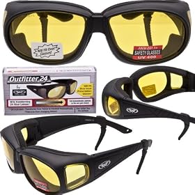 OUTFITTER - Photochromic Light Adjusting Lenses- Motorcycle Sunglasses - FREE Rubber EAR LOCKS