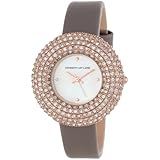 Women's Crystal White MOP Dial Grey Satin