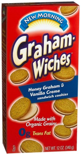 New Morning Graham-Wiches, Honey Graham & Vanilla Creme Sandwich Cookies, 12-Ounce Box... by Honey