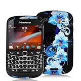 Blue Flower Design Crystal Hard Skin Case Cover for Blackberry Bold Touch 9 ....