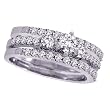 14K White Gold 1 ct. Diamond Bridal Engagement Set with Dual Band