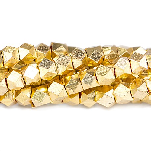 3mm 22kt Gold Plated Copper Bead Faceted Nugget