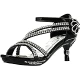 Glamour-28 Kids Rhinestone Flower Sparkling Bling Heel designed Dress Sandals