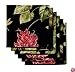 Rose Tree Hilo Table Linens Set Of 6 Napkins, Black