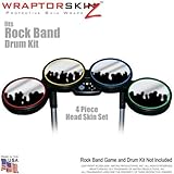 Chrome Drip on Black Skin by WraptorSkinz fits Rock Band Drum Set for Nintendo Wii, XBOX 360, PS2 & 