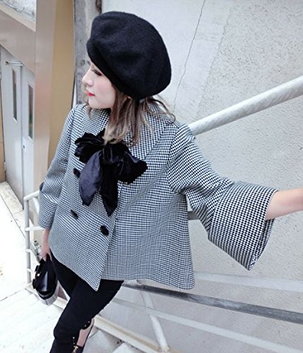 千鳥格子柄ハーフコート　タオルハンカチ付