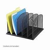 SafcoMeshDeskOrganizer,5UprightSections,12.5InchesWidthx8.25InchesHeight,BlackOnyx(3256BL)