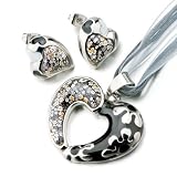Murano Glass Millefiori Black Color Heart Flower Pattern Pendant