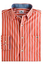 Long Sleeve Washed Stripe Shirt With Soft Collar