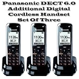Panasonic KX-TGA740B DECT 6.0 Additional Digital Cordless Handset Set Of Three