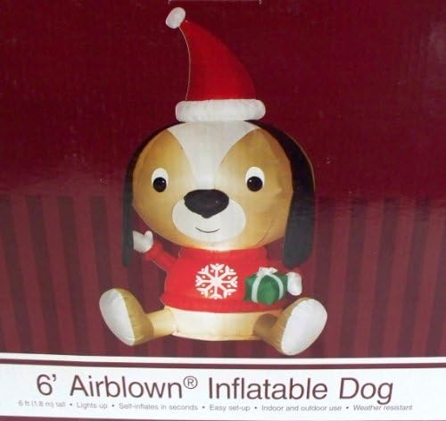 Dog Santa Claus 6 Ft. Tall Christmas Airblown Inflatable