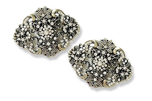 Vintage Style Shoe Clips Caroline Brushed Gold