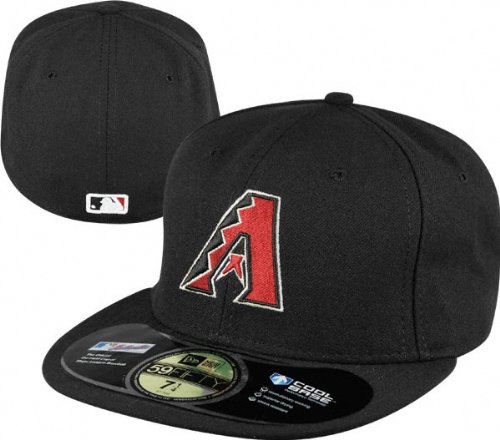 Arizona Diamondbacks New Era 5950 On Field Fitted Black Baseball Cap Size 7 5/8