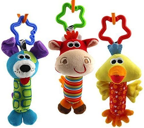 Ebrima Baby Rattles Stroller Educational Toys, Set of 3