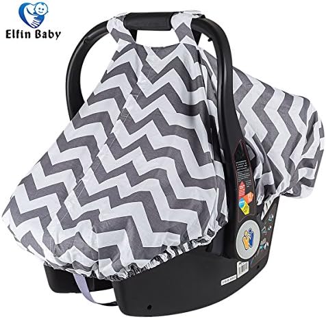 Elfinbaby Comfortable Carseat Canopy, Infant Canopy Covers For Any Girls or Boys Carseat (Gray Stripe)