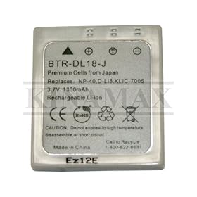 1300mAh NP-40 / D-LI8 / KLIC-7005 Replacement Battery for Fuji FinePix F470, F480, F610, F650, F700, F710, F810, V10, Z1, Z2, Z3; Kodak C763 ; Pentax Optio A10, A20, A30, S4i, S5i, S5n, S5z, S6, S7, SV, T10, T20, W10, W20, WP, WPi, X - Japanese Cells