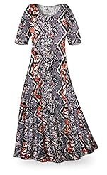 Plus Size Petite A-line Polyester/Spandex Short Sleeves Round Neck General Print Maxi Dress 