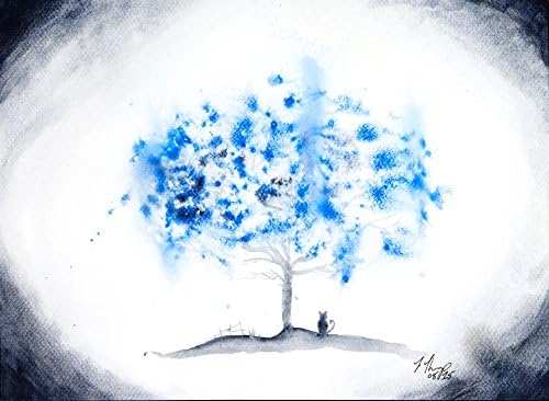 Fine Art Giclee Print from my Abstract Blue Watercolour Painting Art - available in print sizes 6 x 4 inches up to 20 x 15 inches