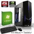 PC [184121G1] - AMD FX 6100 6x 3300 MHz Bulldozer (Turbo bis 3900 MHz) | 8GB DDR3-1600 Dual-Channel | 1000 GB SATA2 (3gb/s) | nVidia Geforce GT630 2048MB GDDR3 HDMI + DVI (DirectX11 + Bluray3D) | 22xDVD-RW | ASUS Hauptplatine | 6-Kanal-Sound | GigabitLAN | Cardreader | 420W | Maus+Tastatur | Modding-Geh�use | Microsoft Windows 7 Home Premium 64-Bit