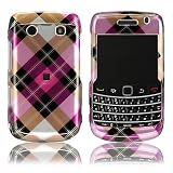 For Blackberry Bold 2 9700 Hard Case Ck Plaid Pink Brwn