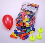 Water Bomb Water Balloons - 300 Count Water Bombs (Assorted Colors) with 3 Easy-Fill Hose Adapters