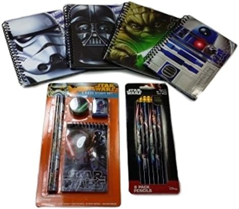 Star Wars Six Piece Stationary Journals, Memo Pad and Pencils Bundle