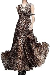 Sexy V-neck Full Length Summer Chiffon Evening Dress 