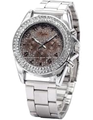 Fashion Womens S Bling New Ladies Style Watches Analog Brown Dial Case Quartz Wrist Watch With Gift Box