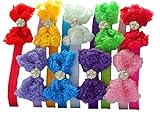 Qandsweet Baby Girl's Headbands Hair Bow Crystal Flower (9 Pack)