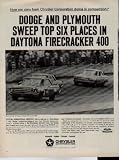 A.J. Foyt in his '64 Dodge, winning the Firecracker 400. Daytona International Speedway, July 4, 1964 - Led by A.J. FOYT driving a '64 Dodge, competition-equipped cars from Chrysler Corporation scored a stunning victory in the Firecracker 400-mile race. '64 Dodge and Plymouth cars swept the top 6 places in this grueling NASCAR race for late model stock cars. In fact, 7 of the top 8 places went to cars from Chrysler Corporation. ..... 1964 Chrysler Corporation Ad, A4880. 19640717