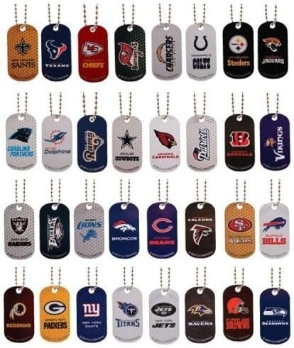 NFL LICENSED TEAM NECKLACE DOG TAG 3 PACK CHOOSE YOUR TEAM (Detroit Lions)