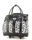 Ladies Alligator Crocodile Leopard Cheetah Rolling Computer Laptop Briefcase