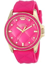 Juicy Couture Womens 1901100 Stella Pink Quilted Silicone Dial Watch