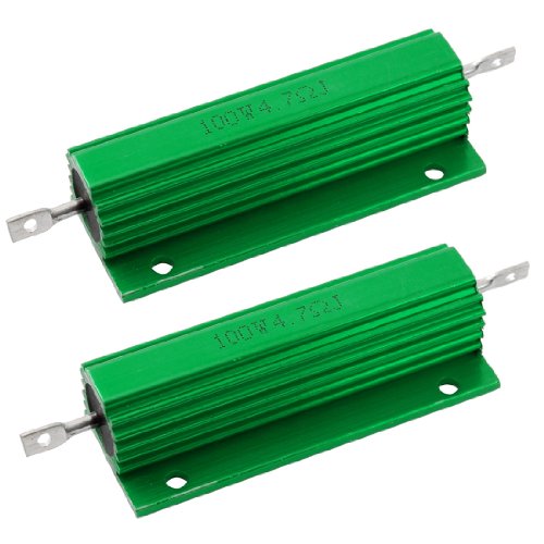 Amico 2 Pcs 4.7 Ohm Screw Tap Mounted Aluminum Housed Wirewound Resistors 100W On Sale