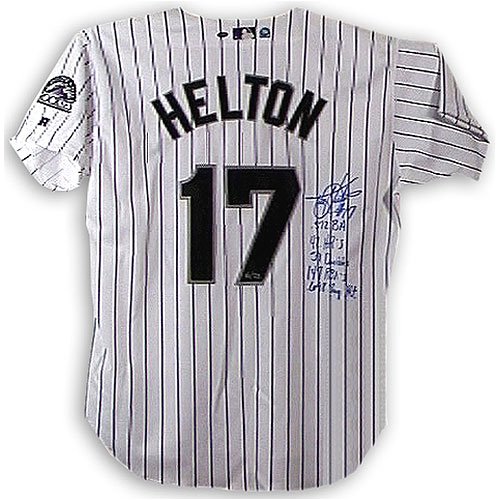 Todd Helton Colorado Rockies Framed Autographed White Home Jersey with Inscription