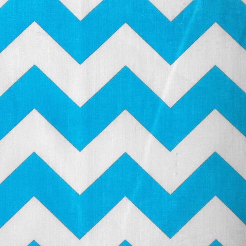 Big Chevron Turquoise Poly Cotton 60 Inch Fabric By the Yard (F.E.)